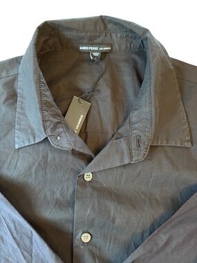 James Perse Black Button Down Shirt NWT Minimalist Luxury Top